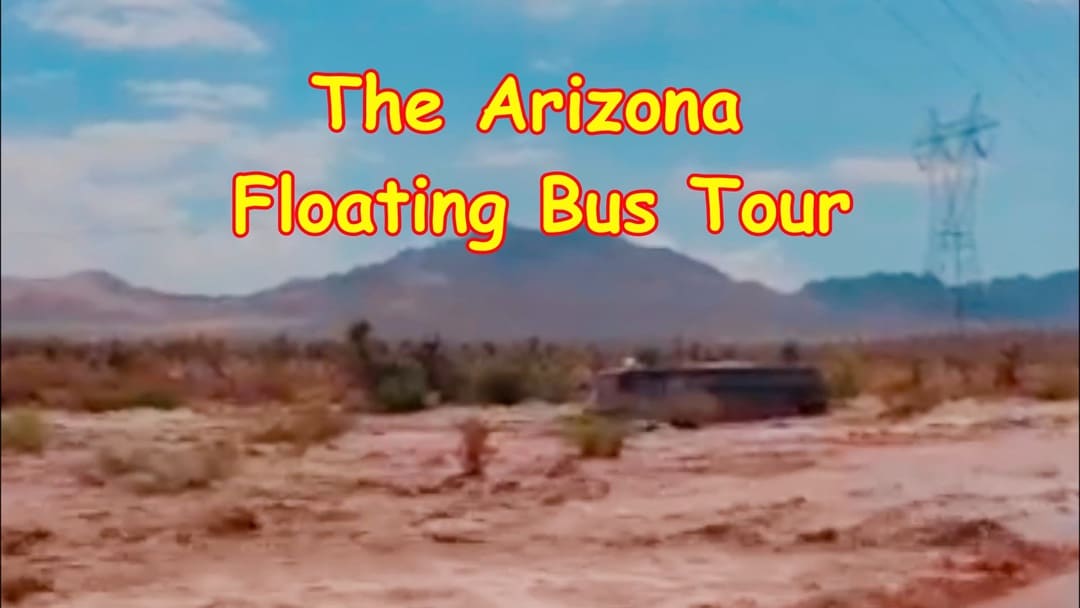 Arizona Bus flash flood floating