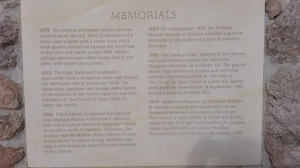 History of the Meadows Mountain Massacre Memorial